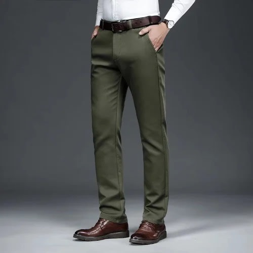 Cotton Chinos - Army Green