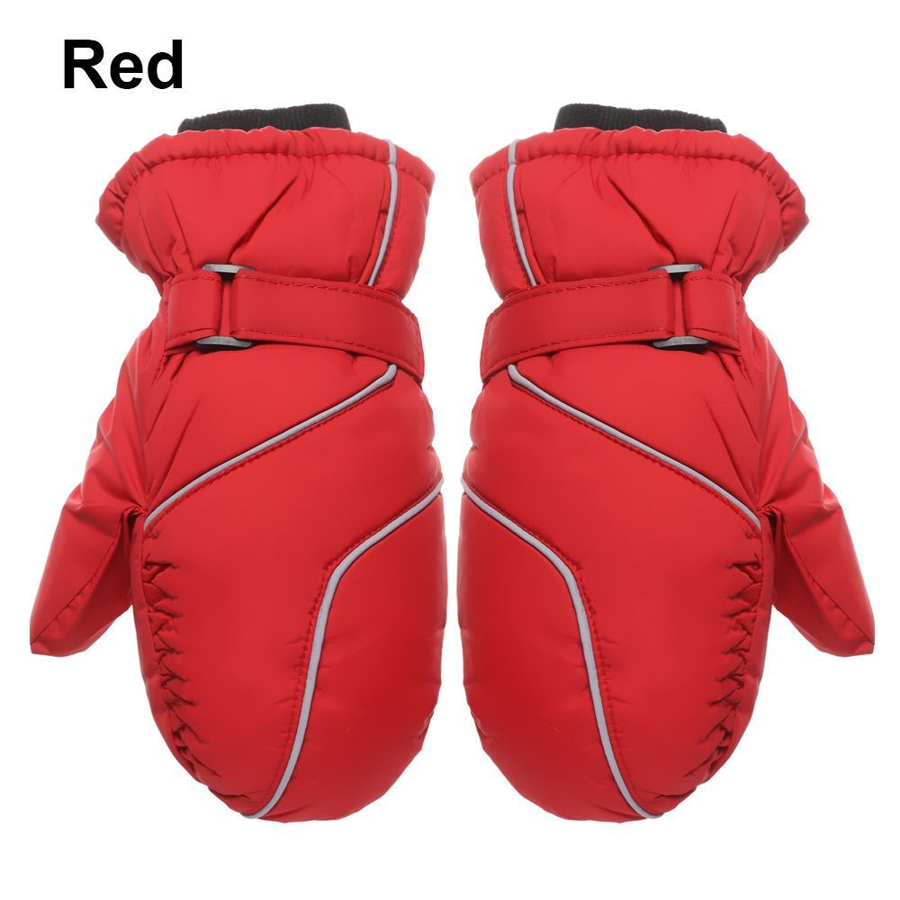 (red)1Pair Children Kids Winter Snow Warm Gloves Boy Girls