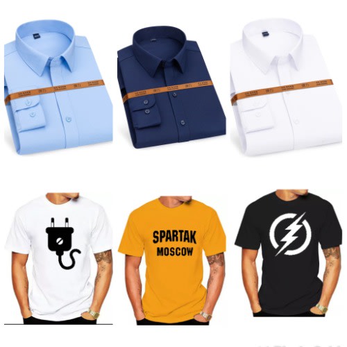 6pcs Mixed Combo:  3 Longsleeve Shirts & 3 Tshirts -