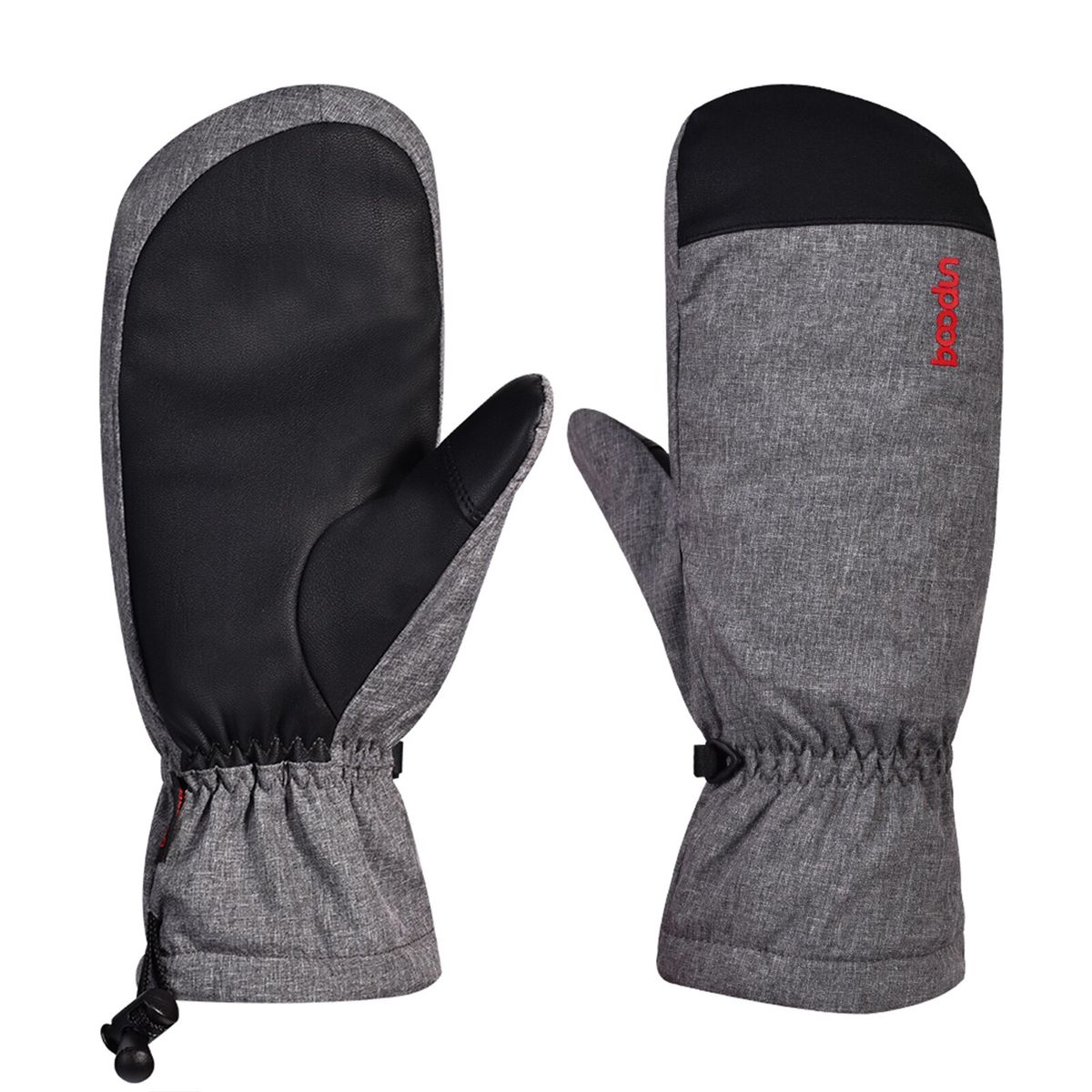 (Grey)Winter Warm Gloves Windproof Water-resistant Snow