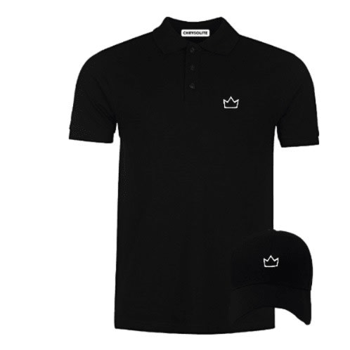 Men's Short Sleeve Polo With Cap - Black