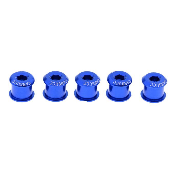 5Pcs Aluminum Alloy Bike Bicycle Chainring Crankset Bolt M8x5mm Blue