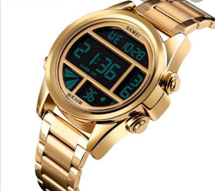 Top Luxury Digital Gold Wr30m Men's Wristwatch