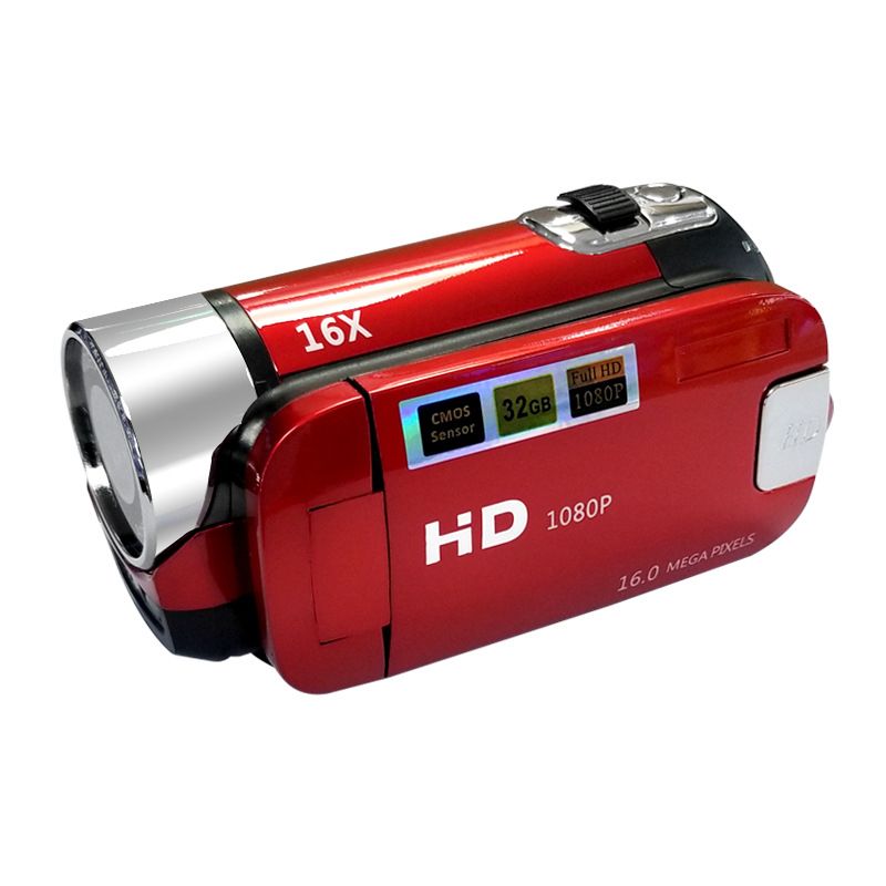 Anti Shake DV Camcorder 1080P HD 16X Night Shoot Zoom Mic 2.7 Inch Screen Handheld Digital Video Camera For Vlog Party Wedding Red