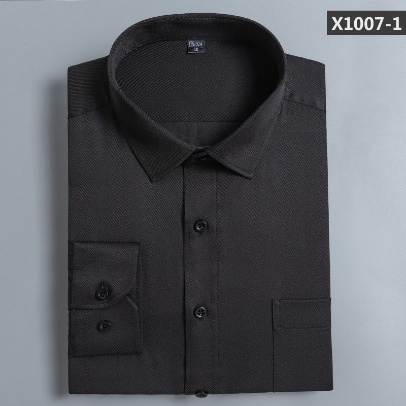 （Blue）Old Money Ins Twill Men Dress Shirt Long Sleeve Social Office Solid