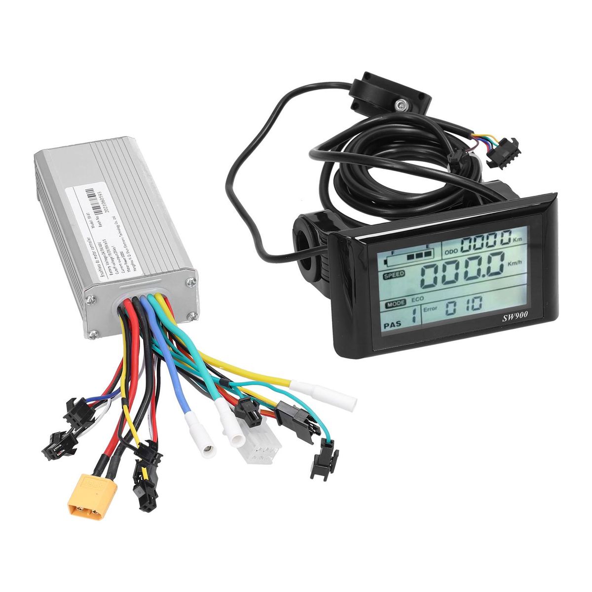 Motor Brushless Controller with Waterproof LCD Display Control Panel 24V-48V 500W Brushless Controller Kit for Electric Bicycle Scooter