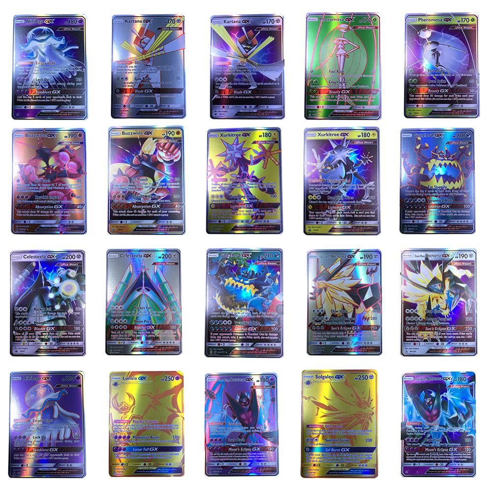 200 Pcs 25 Pcs GX MEGA Shining Cards Board Game Battle Carte Trading Cards Game Children Pokemon Toy Gift