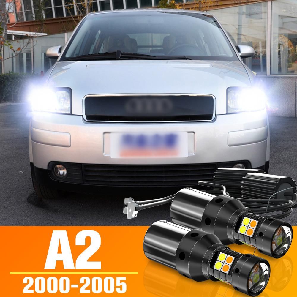2pcs Dual Mode LED Turn Signal Daytime Running Light DRL Accessories For Audi A2 2000-2005 2001 2002 2003 2004