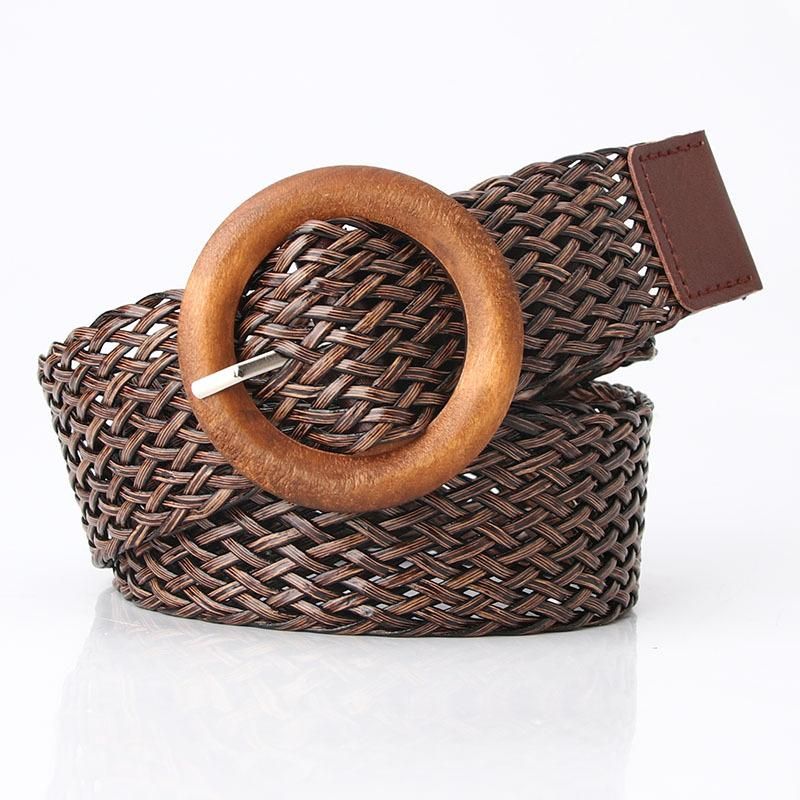 New Ladies Ethnic Style Woven Belt Mori Girls Versatile Fashion Woven Belt With Dress Decoration Belt Brown