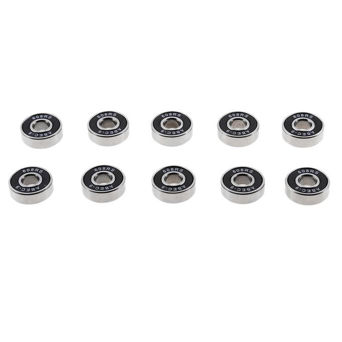 10Pcs/Pack ABEC-9 608RS Roller Skate Wheel Bearings Seal Ball Black