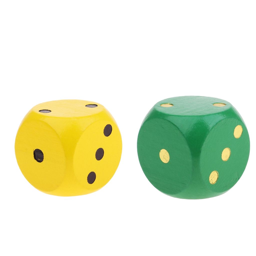 2 Pieces Extra Large Wooden Dice With Rounded Corner D6