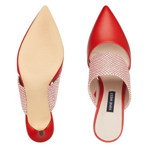 Meech Pointy Toe Mules-fiery Red