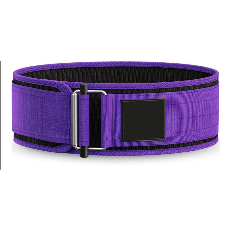 (Purple)Fitness Weight Lifting Belt Quick Locking Nylon Gym Lifting Belt For Men Adjustable De JIN