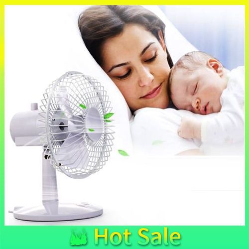 USB Shaking Head Rotation Fan Ultra-quiet Household Appliances Office Desktop Fan 2 Speed Metal Design Quiet Operation