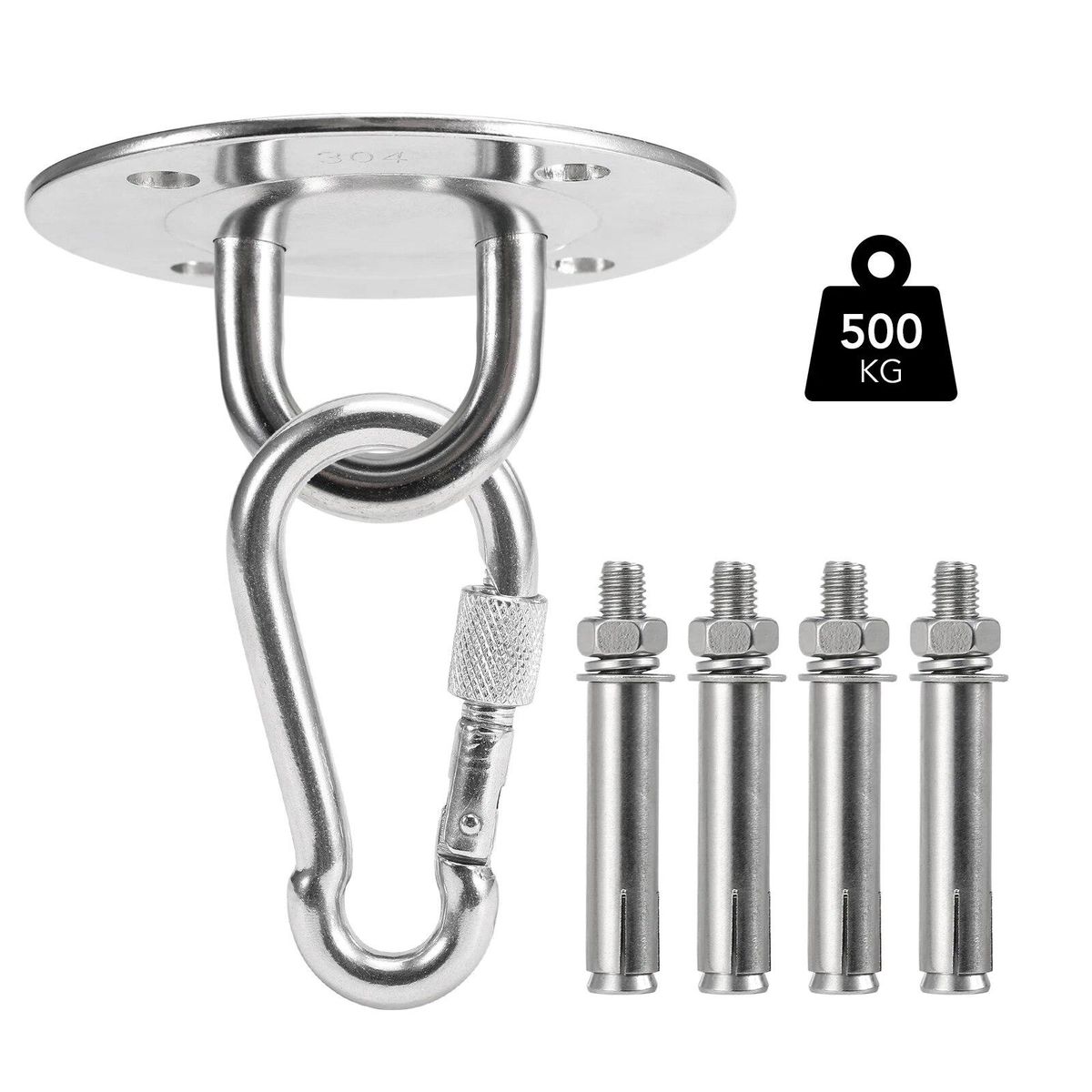 Wall Mounted Hook Carabiner Clips Set Wall Mount Anchor Bracket Hook for Hanging Chair Hammocks Yoga Punch Bag Training Straps