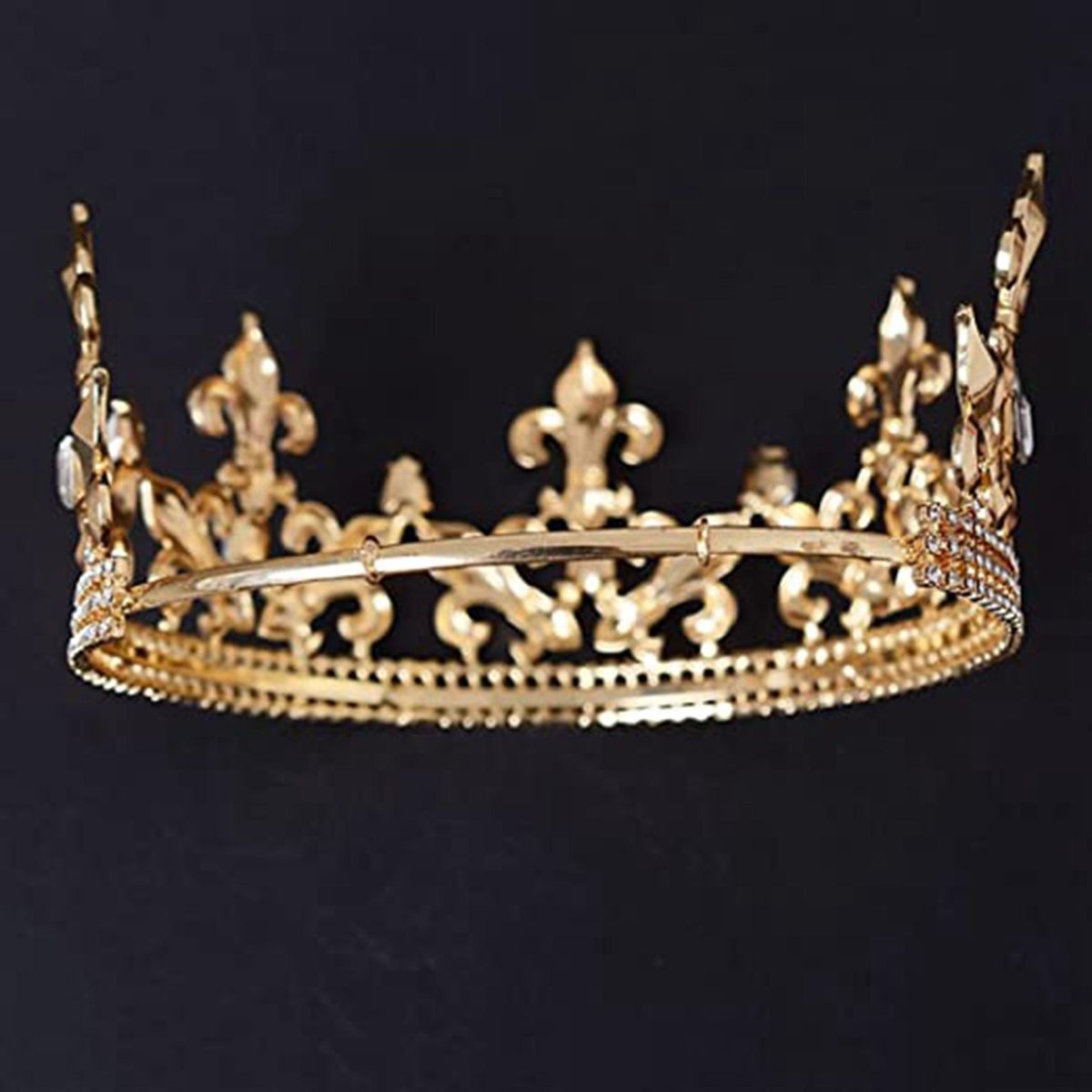 Gold King Crown for Men Adjustable Imperial Medieval