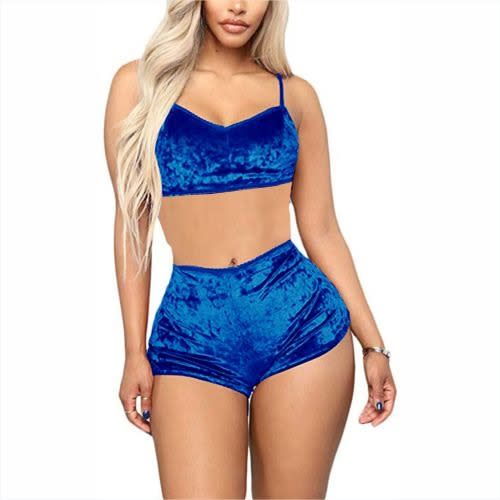 Women Lingerie Night Sleep Wear Set - Blue