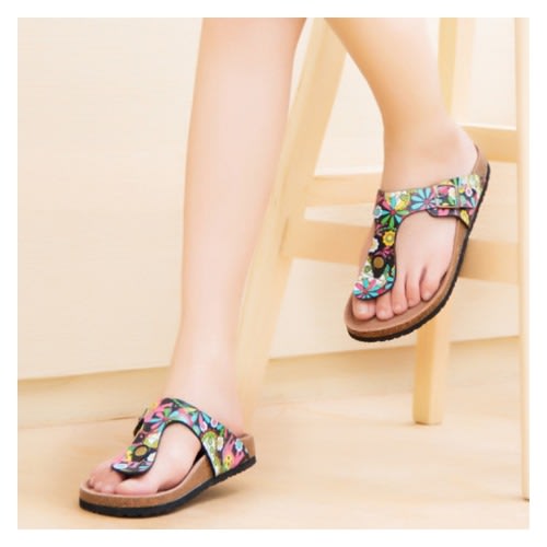 Classic Birkenstock Flat Slippers - Flowery