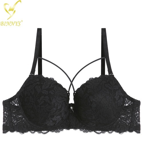 Women Brassiere Lace Bra- Black