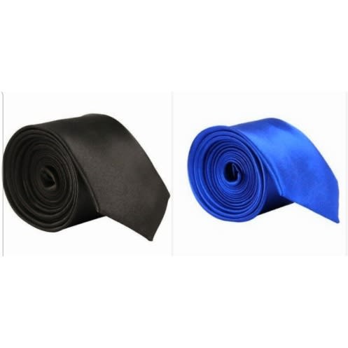 Men's Long Ties  - Set Of 2 -  Blue & Black