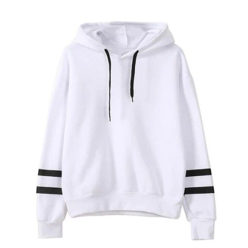Black Striped White Hoodies