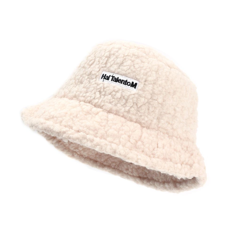 Uni Harajuku Bucket Hat Solid Men Fishing Fisherman Hat Autumn Winter Lamb Wool Outdoor Warm Panama Cap For Women Round - Beige