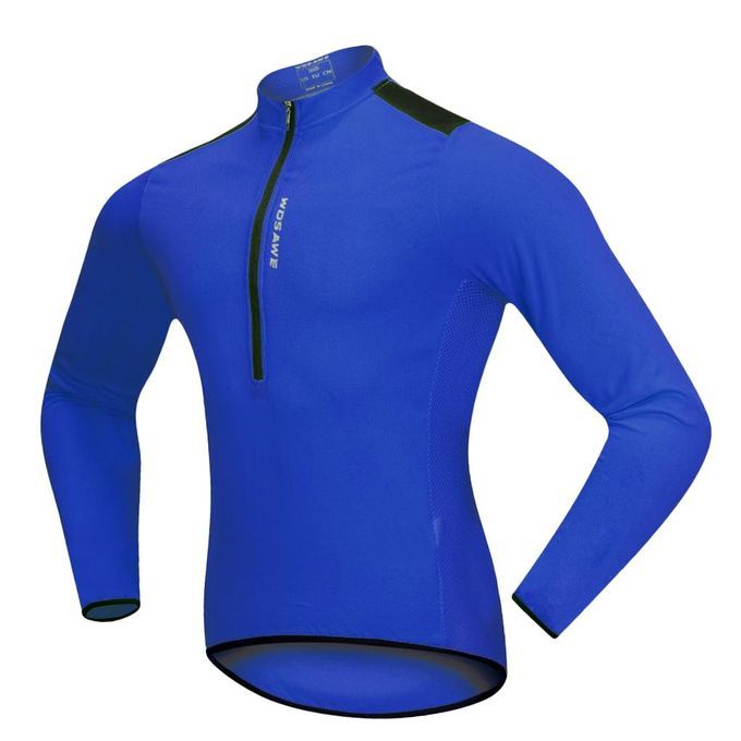 Unisex Premium Long Sleeve Jersey Top T-shirt Bike Bicycle Blue XL