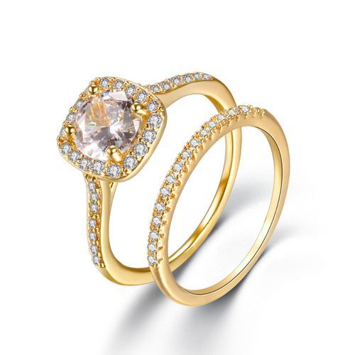 Zircon Women Bridal Diamond Wedding Rings Set