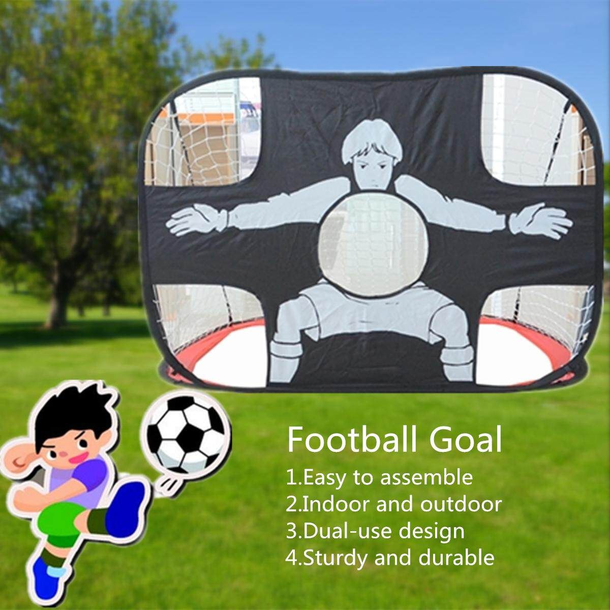 Portable Kid Foldable Football Goal Shot Target 2In1 Dual-Use Net Door Gate