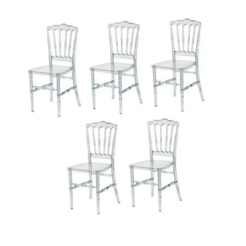 Crystal Napoleon Plastic Chair - 5 Pieces