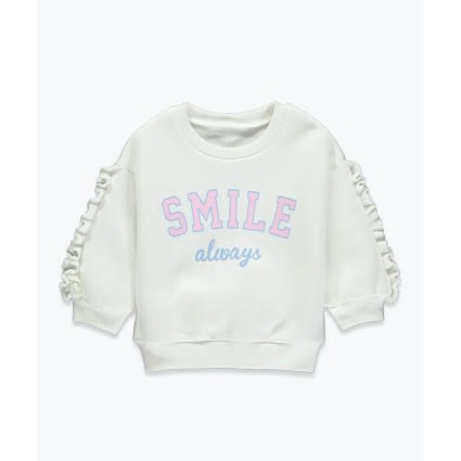 Girls Smile Always Ruffle Sweatshirt