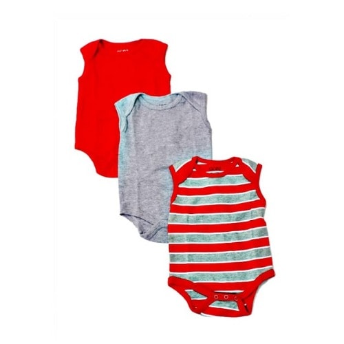 Sleeveless Baby Bodysuit- Multi Colour