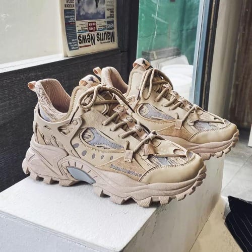 Sneakers - Brown And White