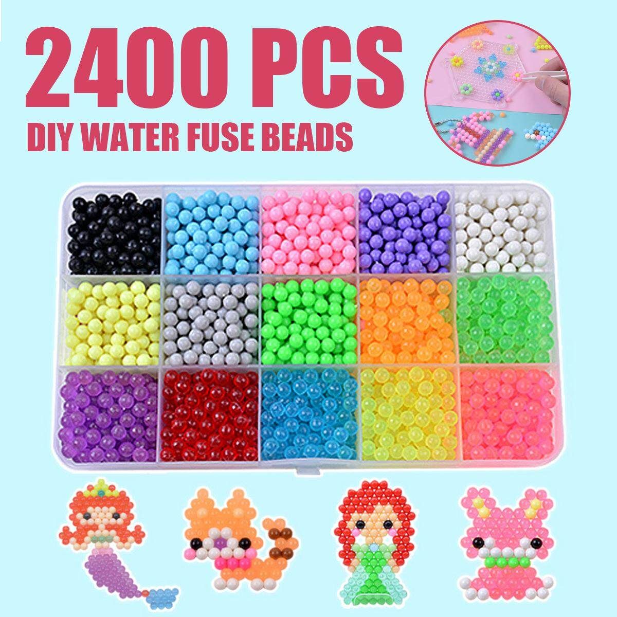 2400Pcs Diy Handmade Boy Girl Toy Magic Water Mist Magic Beads Water Sticky Beads Spell Bean Bean Magic Beads 15 Bars Of Candy Beads