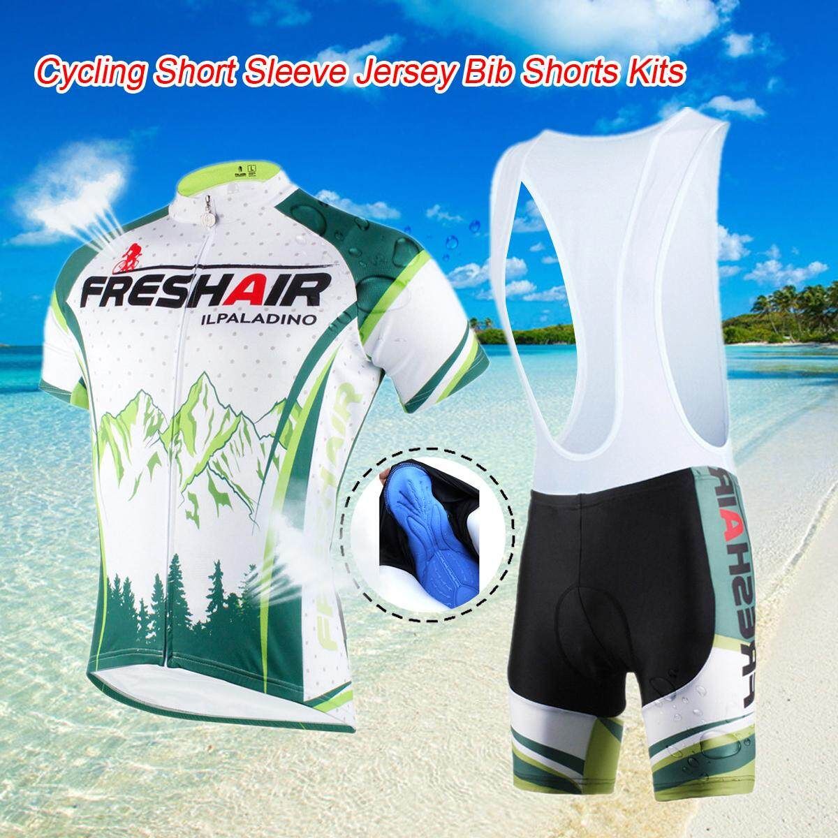 Summer Mens Cycling Clothing Jersey And Bib Shorts Suit Short Sleeved Breathable XL