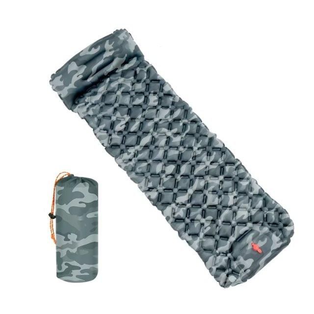 Outdoor Camping Sleeping Pad Inflatable Mattress with Pillows Camoulfage