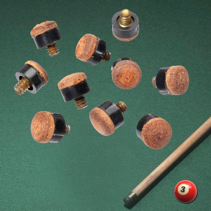 10Pcs New Pool Billiard Cue Stick Ferrules Screw-On Tips For Snooker Size # 10M