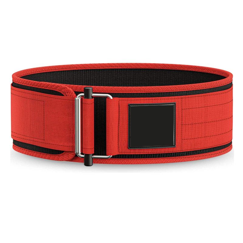 (Red)Fitness Weight Lifting Belt Quick Locking Nylon Gym Lifting Belt For Men Adjustable Deadl JIN
