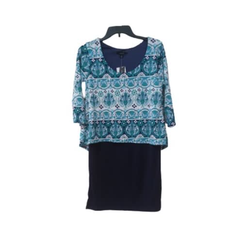 Women's Long Sleeve Short Dress - Navy Blue