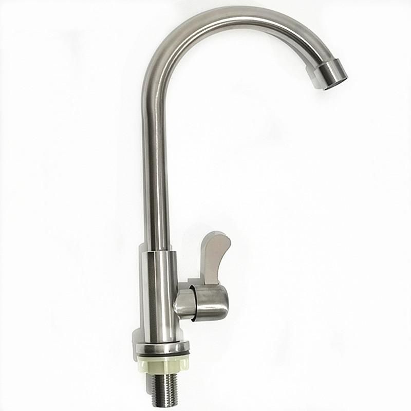 20mm Interface Stainless Steel Round Vertical Kitchen Faucet