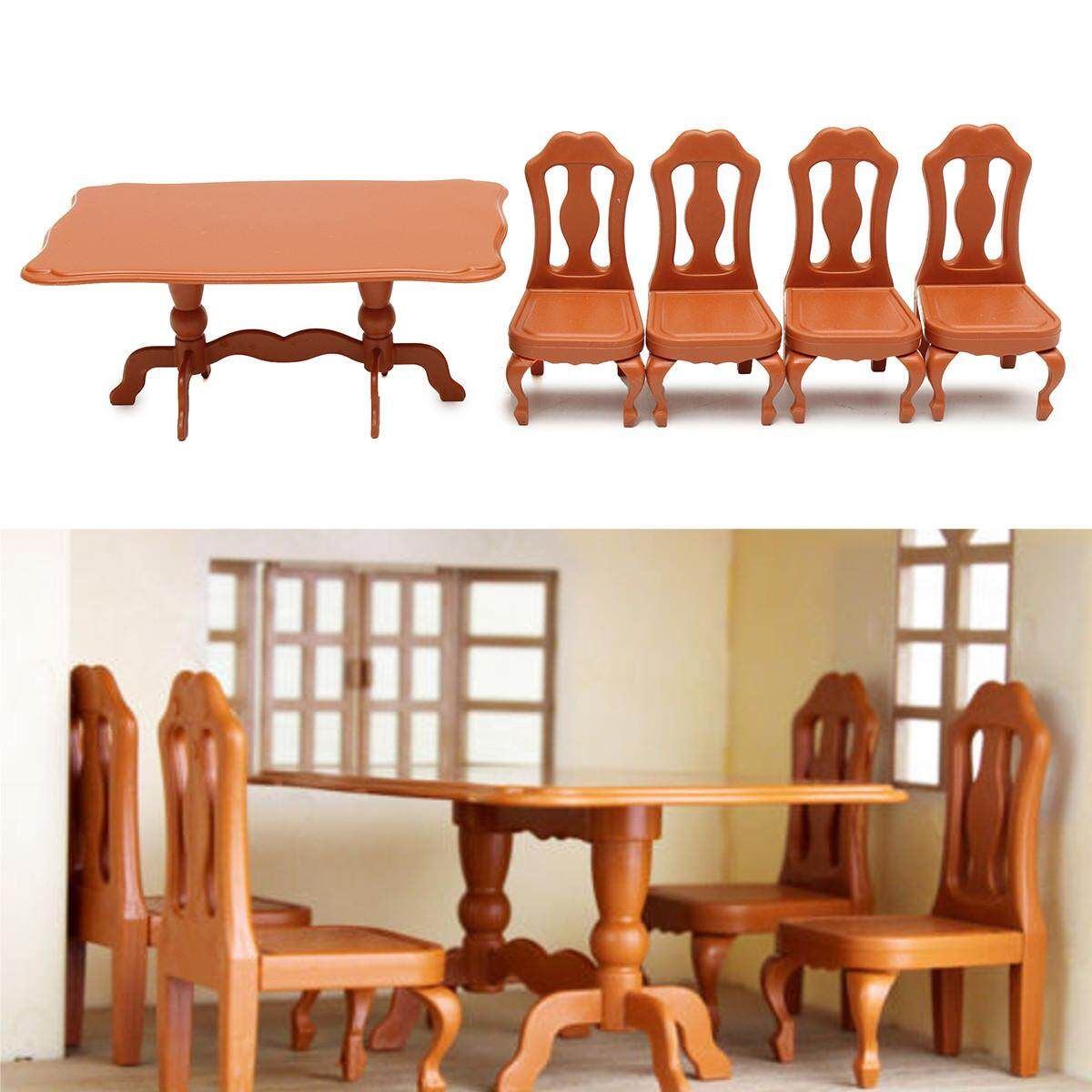 Dolls House Miniature 1:12 Furniture 4 Piece Chairs Sofa Table Set Living Room