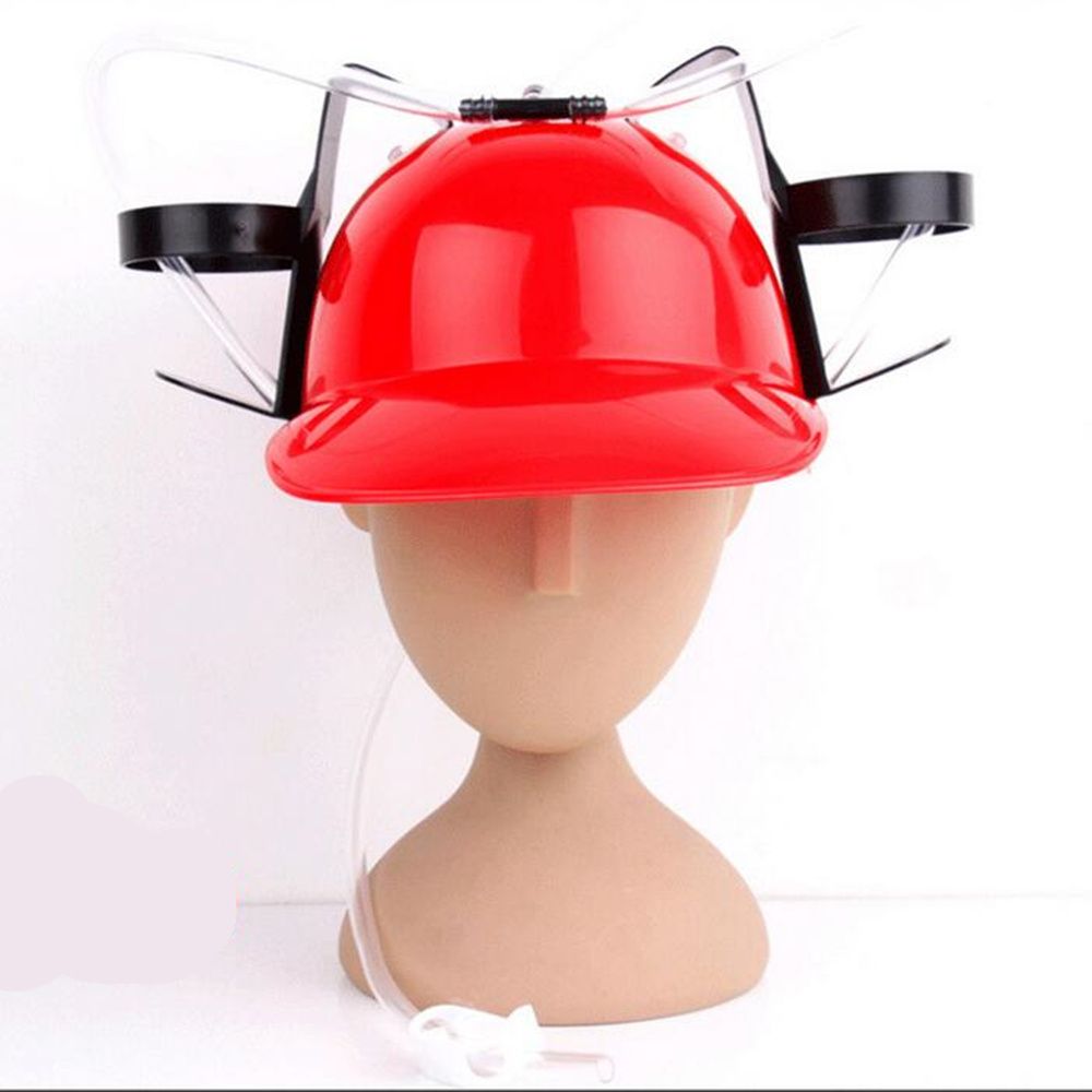 Drinking Game Beverage Helmet Drinking Beer Cola Coke Soda Miner Hat Lazy Lounged Straw Cap