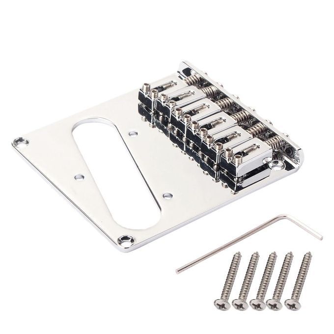 Chrome 6 Saddle Ashtray Bridge For Caster  TL Electric Guitar Parts