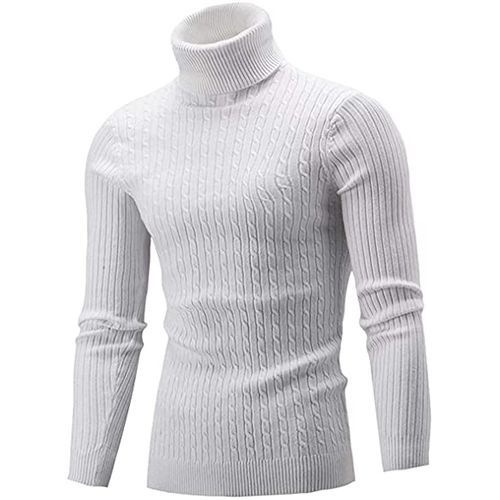 MALE AND FEMALE Turtle Neck Top  White