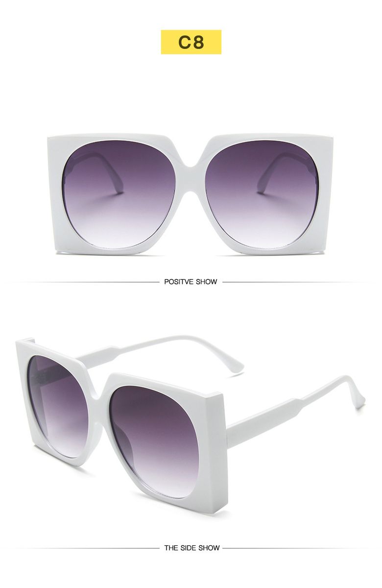 Acrylic Big Frame Sunglasses-White