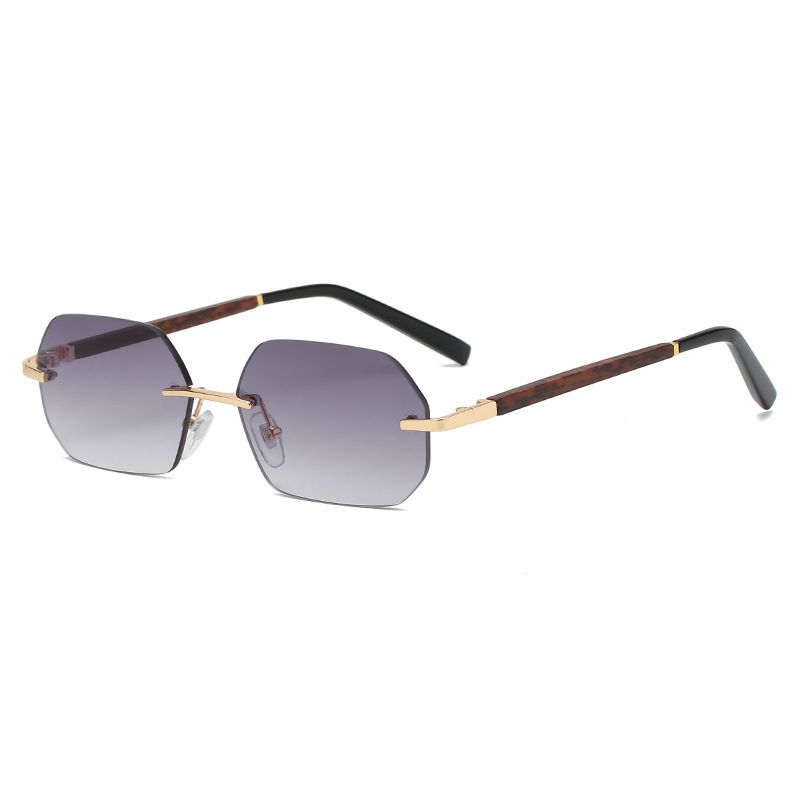 Gold Rim Unisex Sunglasses- Black