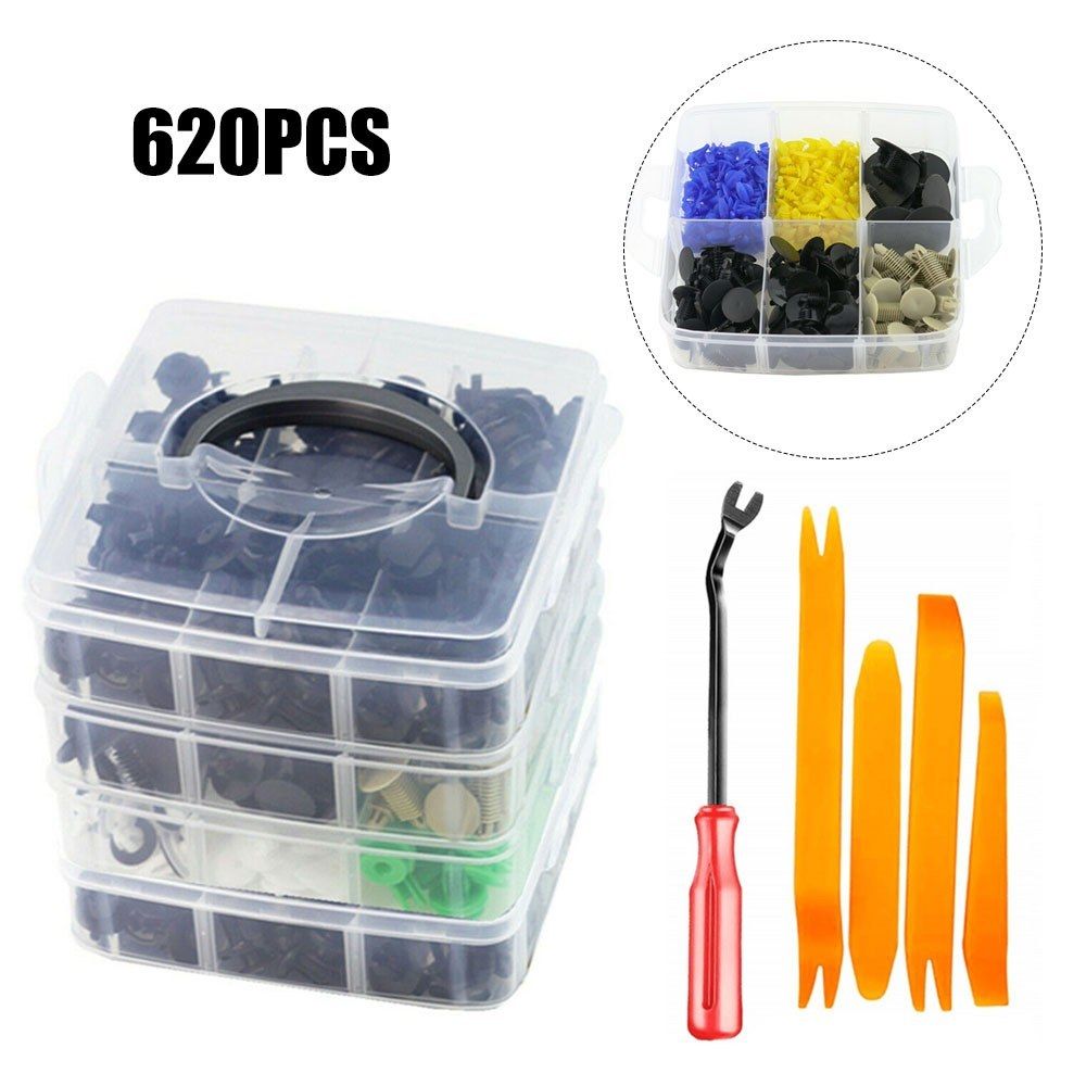 620PCS Car Body Push Pin Bumper Buckle Moulding Clip Kit