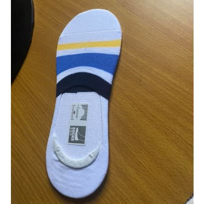 Stripes  Invisible Socks - White