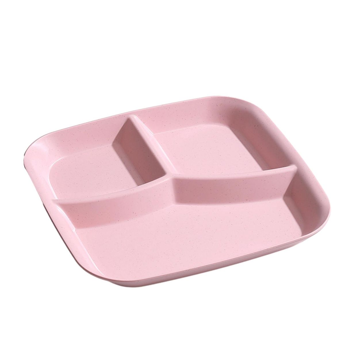 Food Grade Pp Plate 3 Compartment Rectangle Dinner Plate for Adults Pink