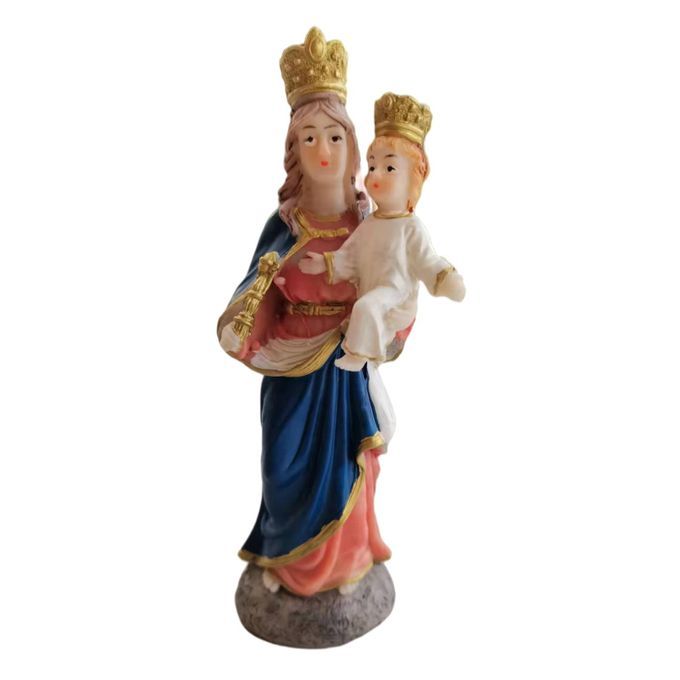 Virgin Mary And Child Jesus Statues Resin Plate Base Spiritual